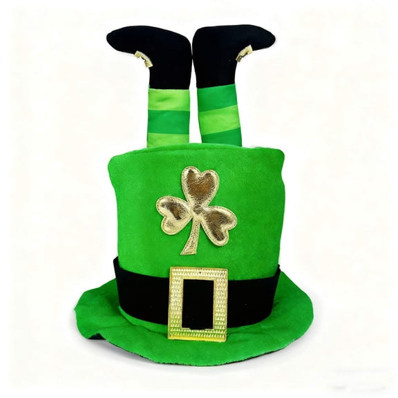 St. Patrick'S Day Hat With Shamrock Design, Fabric Material And Party Accessory For Costume, Parade And Festive Wear, 13.78X11.81In, 0.22Lb