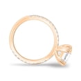 thumbnail image 4 of 3.00Ct Elongated Cushion Cut Moissanite Engagement Ring, Triple Eagle Claw & Pavé, 14K Rose Gold, 4 of 8