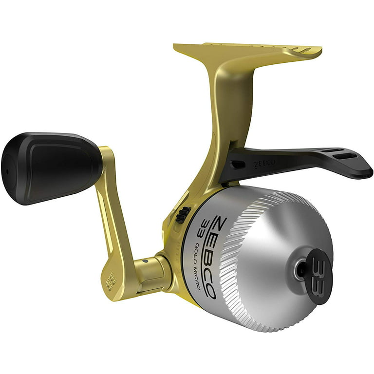 Zebco 33 Gold Micro Trigger Spincast Reel and Fishing Rod Combo,  Pre-Spooled 4-Pound Line, Silver/Gold