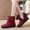 Wine, variant on Summer Saving Clearance AXXD Snow Boots Fall Autumn Knee-High Mid-Calf Boot Couples Christmas Slouch Slip On Shoes Women Ankle Boots For Women Boots For Clearence
