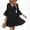 Black, variant on Chiffon Dresses for Women 3/4 Ruffle Sleeve V Neck Layers Dresses Spring Summer Casual Flowy Dresses, 2XL