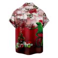 thumbnail image 4 of Camisas Navideñas Para Hombres Botones Casuales Estampado de Playa Turndown Blusa de Manga Corta Odeerbi ODB195092, 4 of 5