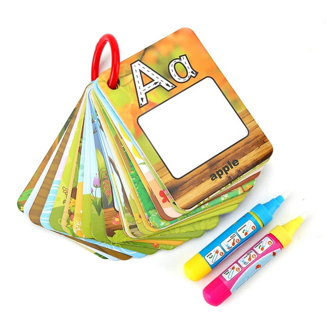 Water Painting Book Card For Kids Baby, Water Drawing Board With Pen Reusable Playing Learning Toys