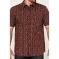 thumbnail image 3 of Gibson Trading Co Men's Tribal Meeting Geo Print Short Sleeve Button Down Burgundy Medium, 3 of 4