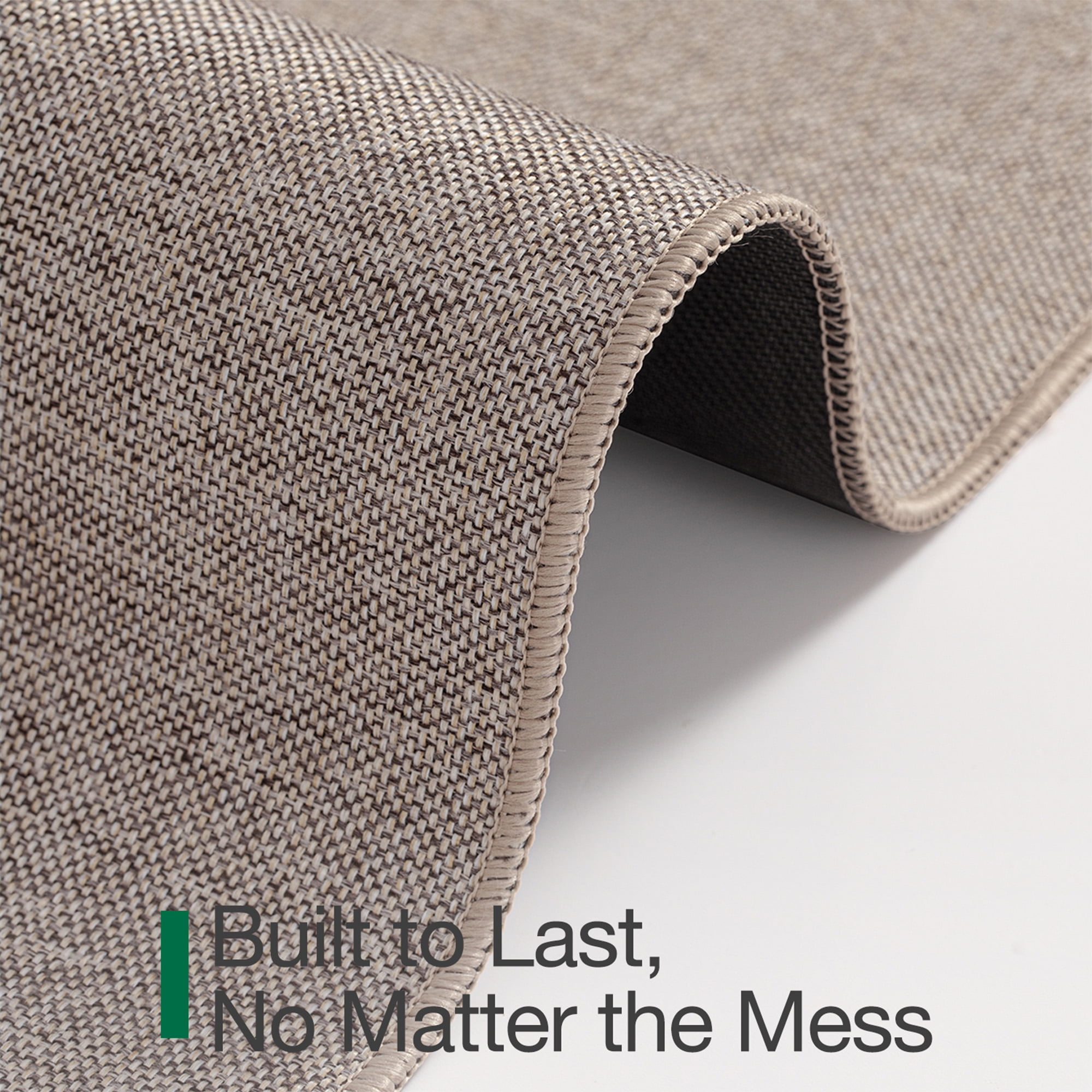 FRABE Ultra Thin Door Mat for Entryway, Low Profile Non Slip Rubber Backing Indoor Doormat, Easy Clean Welcome Entrance Mat for Inside House, Patio, Khaki 24"x36"