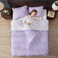 thumbnail image 3 of Virtu Comforter Sets, All Season Lightweight Botanical Twin Comforter Set, 2-Pc Bedding Sets, Lavender/Off White, 3 of 8