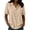 Khaki, variant on fheaev Summer Top for Women Button Collared Short Sleeve Loose Fit Lightweight Casual Blouse Navy L