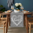 thumbnail image 2 of Valentine's Day Table Runner - 36 Inch Long, Kitchen Dining Table Runner Dresser Scarves, Love Branches Vintage Wood Grain Gray Farmhouse Decor for Coffee Tables Wedding Party Banquet, 2 of 8