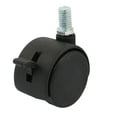 thumbnail image 1 of Unique Bargains 10mm Thread Stem Connector 1.5' Twin Wheel Swivel Brake Caster Black, 1 of 3