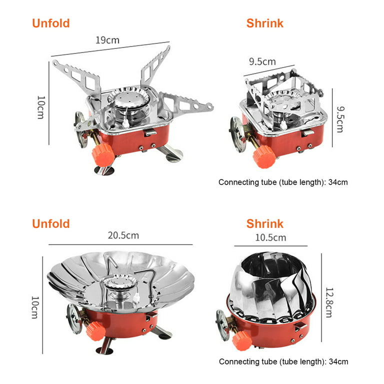 LA TALUS Portable Gas Stove Lightweight Simple Operation Multipurpose  Folding Outdoor Gas Stove Cooking Burner for Camping Hiking Fishing style 3  One Size 