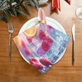 thumbnail image 2 of BZSMCE Satin Native Fab Cotton Dinner Napkin Colorful Cocktails with Fruit Reusable, 2 of 8