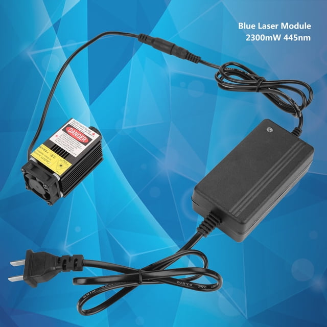 Módulo láser azul, FA02 2300mW 445nm Módulo láser de grabador enfocable Módulo láser CNC Salida de alta intensidad