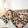 thumbnail image 4 of Feelyou Retro Cheetah Print Queen Comforter Set, Western Stars Bedding Comforter Set, 3pcs, 4 of 8