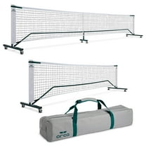 2-in-1 Pickleball Net 22-ft Full Court Meets USAPA Regulations and 11-ft Half Court Net Set with Steel Frame Poles & Locking Wheels Games by ORCA