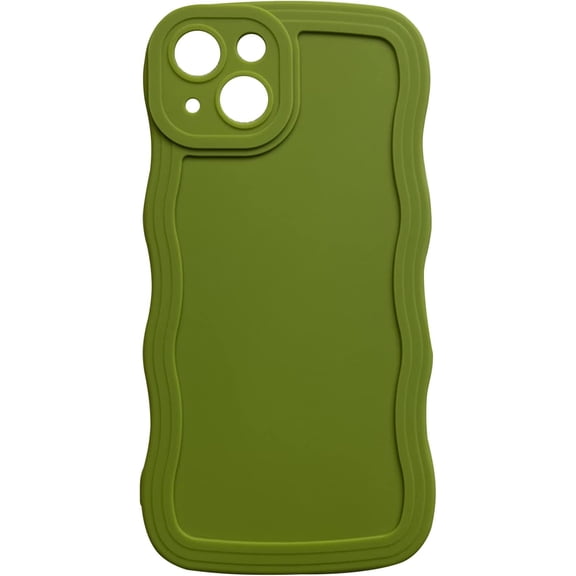 Compatible with iPhone 11 Case, Solid Color Cute Curly Wave Matte Soft Silicone Shockproof Bumper Case for iPhone 11, Green