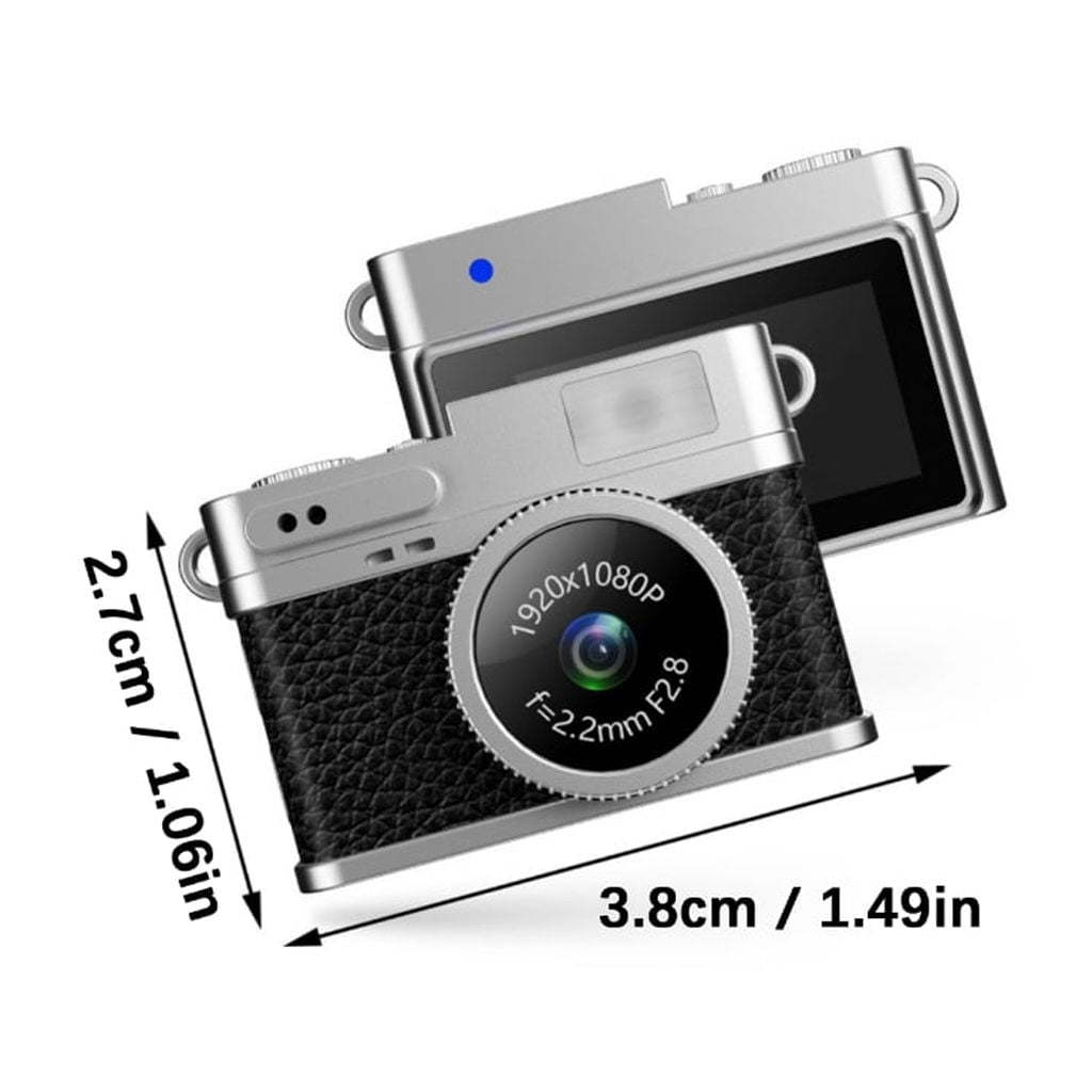 Retro Mini Camera 0.96inch Screen Indoor Home Outdoor 1080P Sports Camera Video Recorder with LED Fill Light Recording