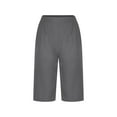 thumbnail image 4 of Summer Fashion Plus Size Shorts for Women Trendy Clothes 2025 Solid Color Loose 5/4 Up to 65% off!, 4 of 6