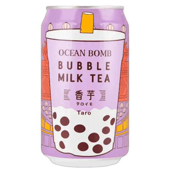 Ocean Bomb Bubble Milk Tea Taro Flavor Ready to Drink 11.16 fl oz 1 Count Can