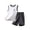 White, variant on Sopiago Boys Sport Outfits Summer Sleeveless Tank Top and Shorts with Pockets Clothes Set(Light Gray,12-13 Years)