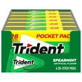 thumbnail image 2 of Trident Spearmint Sugar Free Gum, 6 Pocket Packs of 28 Pieces (168 Total Pieces), 2 of 2