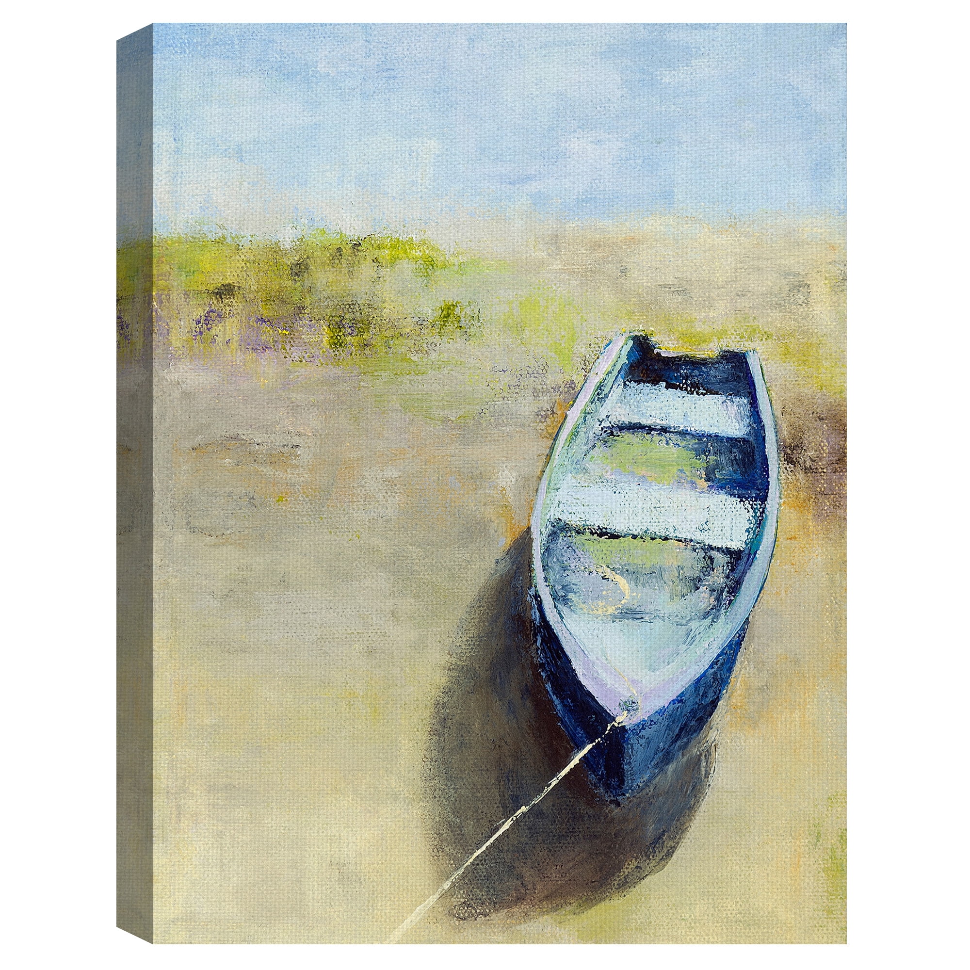 Masterpiece Art Gallery Low Tide Boat By Martha Wakefield Canvas Art Print 30" x 40"