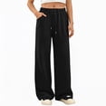 thumbnail image 4 of Sweatpants Womens 2026 Fall Baggy Wide Leg Sweatpant Fleece Lined Straight Leg Sweat Pants 28" 29" Inseam Black XL, 4 of 6