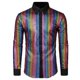 thumbnail image 2 of pstuiky camisas de manga larga para hombre, Camisa blusa informal de manga larga con cuello vuelto y botones de patchwork para hombre Tops de talla grande para hombre xxl, 2 of 4