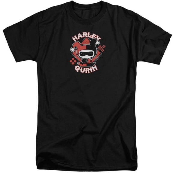 JLA Justice League Harley Chibi S/S Adult Tall 18/1 T-Shirt Black