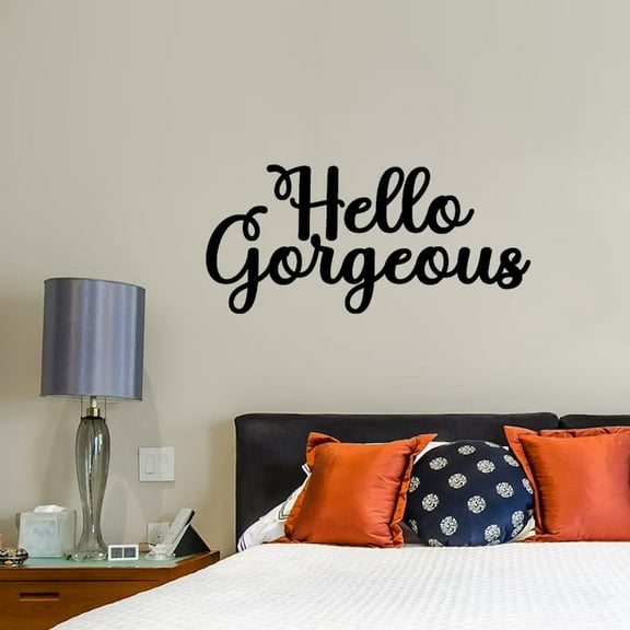 Handmadetneonsign Hello Gorgeous Words Metal Wall Art Light, Letters Quote Sayings Metal Sign Wall Decor, Home Metal Decor