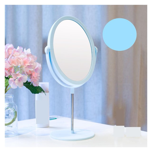8inch Double-sided Flat Makeup Mirrors Desktop Oval Small Portable Dressing Pink Princess Mirror Personalize Mirror ,Widely Use