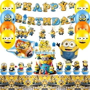 Minions Party Decorations, Minions Birthday Decorations - Minions Party Balloons & Minions Birthday Banner Cake Toppers Tablecloths etc. Minions Birthday Party Decorations for Boys/Girls
