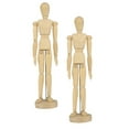 Set of 2 Human Artist Drawing Models 12" Wood Figure Manikin Mannequin
