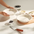 thumbnail image 5 of Kook Ceramic Deep Pie Dish with Wave Edge, 9 Inch, Ivory, 5 of 5