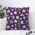 thumbnail image 4 of Honeii Skull mushroom space Print Throw Pillow, Square Decorative Pillow Forms Soft Fluffy Plump Pillow Decorative Pillow Inserts,Couch Pillows-16"x16", 4 of 7