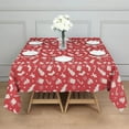 thumbnail image 3 of Red Christmas Pattern Square Tablecloth,Waterproof Square Table Cover,Wipeable Spillproof Washable Table Cover for Home Kitchen Party Decor 42"X42"(107x107cm), 3 of 6