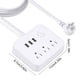thumbnail image 3 of Regleta de enchufes múltiple con 3 tomas de corriente alterna y 3 puertos USB – Regleta compacta de viaje para el hogar, la oficina y el hotel, protector contra sobretensiones con cable largo, 3 of 6
