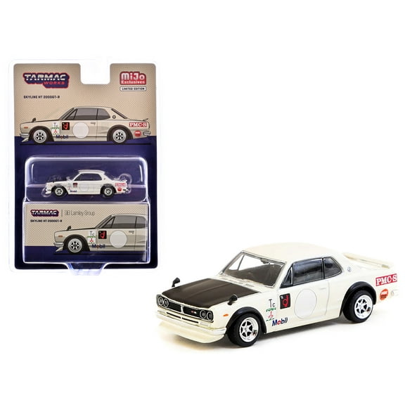 Nissan Skyline HT 2000GT-R RHD "Lamley Group" White with Black Hood "Global64" Series 1/64 Diecast Model by Tarmac Works