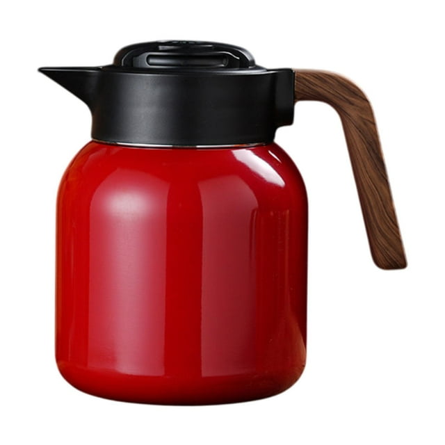jifeng Carafe à Café Isolée en Acier Inoxydable 1,2l Cafetière Isolée pour Voyage Rouge