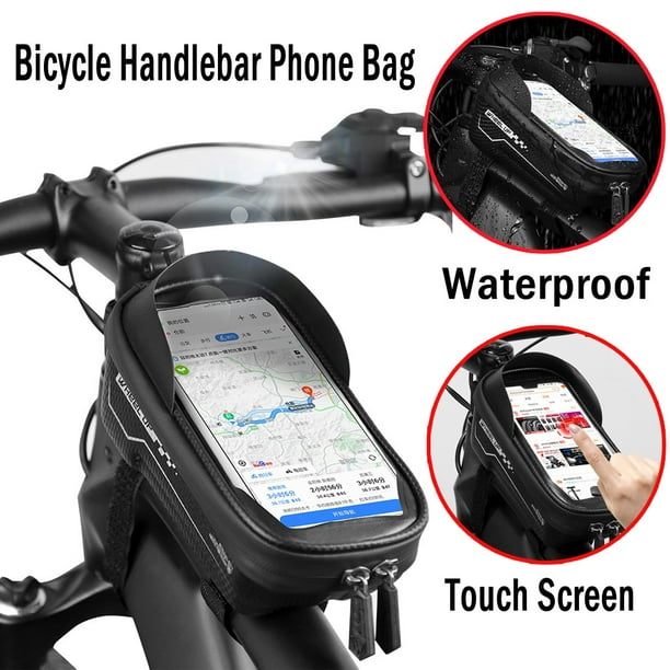 Faireach Bike Frame Bag With Mobile Phone Holder Bicycle Top Tube Pouch Waterproof Cycle Cell Phone Mount With Touch Screen Window For Iphone Samsung Smart Phone Up To 6 5 Amazon Co Uk Sports