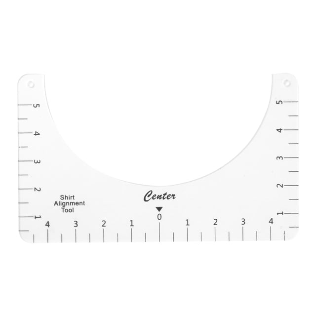 Regla de guía de camiseta transparente acrílica, herramienta de calibración de cuello redondo, acces Irfora Regla guía de camiseta