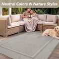 thumbnail image 6 of SIXHOME Outdoor Rugs 4'x6' Patio Rug Modern Bordered Indoor Outdoor Rugs Polypropylene Washable Non Shedding, Easy Clean, Waterproof, Durable Outdoor Carpet for Porch Balcony Deck Neutral Gray, 6 of 8