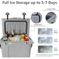 thumbnail image 3 of LiteHaven 25QT Hard-Sided Rotomolded Coolers, Turquoise Small Ice Chest with T-Latches, Insulated Travel & Camping Cooler, Beach Essentials  Grey, 3 of 18