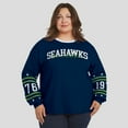 thumbnail image 4 of Women's WEAR by Erin Andrews College Navy Seattle Seahawks Plus Size Sport Long-Sleeve T-Shirt, 4 of 5