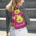 thumbnail image 5 of Bixox Pink Green Avocado Printing Canvas Backpack Lightweight Casual Travel Backpack School Backpack Fits 15.6 Inch Notebook, 5 of 5