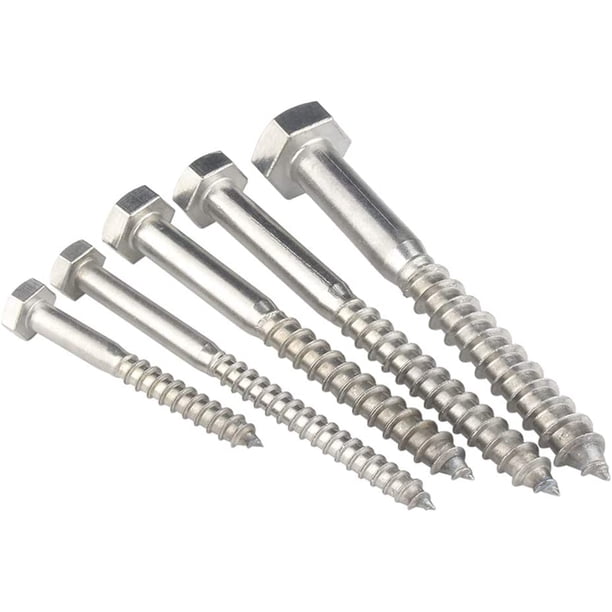 Tornillos de acero inoxidable M8, tornillos autorroscantes hexagonales de fácil instalación, sujetadores de hardware, adecuados para la construcción de carpintería exterior, M8 * 70 mm / 5 piezas Rojo Verde