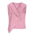thumbnail image 4 of Zpzdpjkx Women's Satin Sleeveless Blazer Top Tredny Elegant Button V Neck Dressy Work Business Vest T Shirts, 4 of 8
