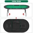 thumbnail image 4 of AVAWING 29.5" Game Poker Table w/Stainless Steel Cup Holder Casino Leisure Table for 9 Player, Green, 4 of 7