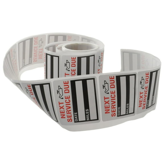 100 Pcs/Roll 2x2inch Oil Change Service Reminder Stickers Automotive Maintenance Service Reminder Car Window Labels Windshield Stickers