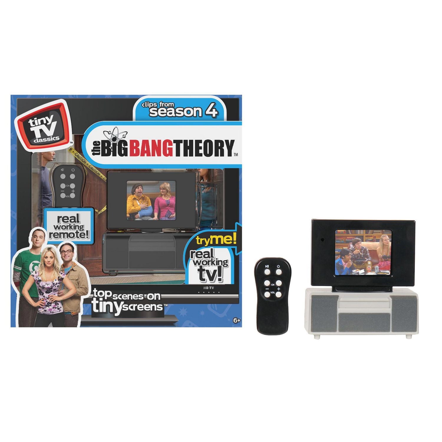 Tiny TV Classics - The Big Bang Theory Edition- Newest Collectible from Basic Fun - Watch top Big Bang Theory scenes on a real-working Tiny TV (with working remote)!