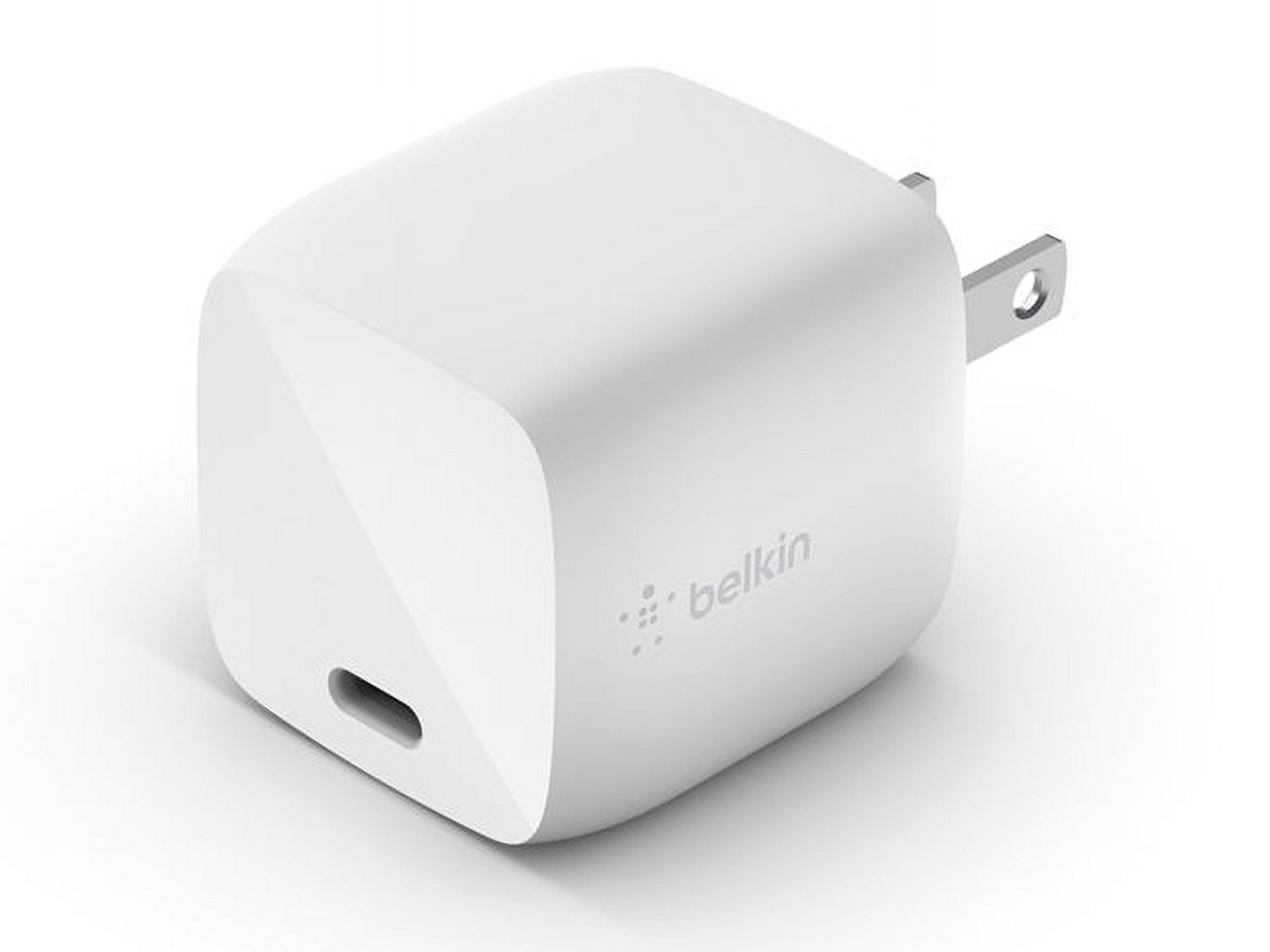 Belkin Compact Wall Charger 30W, USB-C Power Delivery Fast Charging for Apple iPhone 16, 15, 14, 13, Samsung Galaxy S25, iPad, AirPods, Tablet, Nintendo Switch 2 & More w/ 1M USB-C to C Cable - White